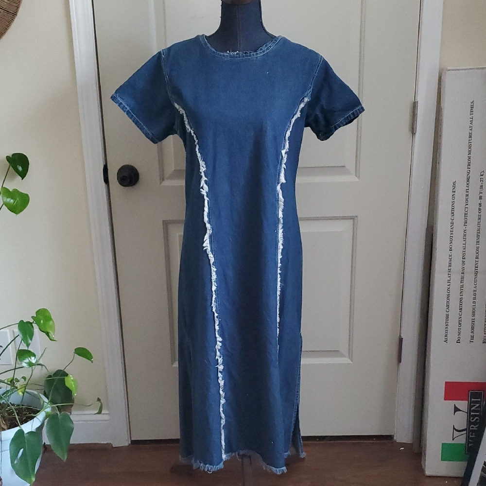 Tail Blue Denim Midi Dress